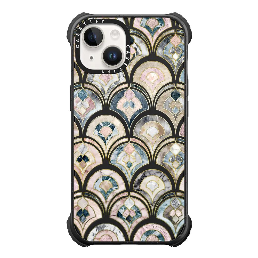 Art Deco Marble Tiles in Soft Pastel on transparent 2