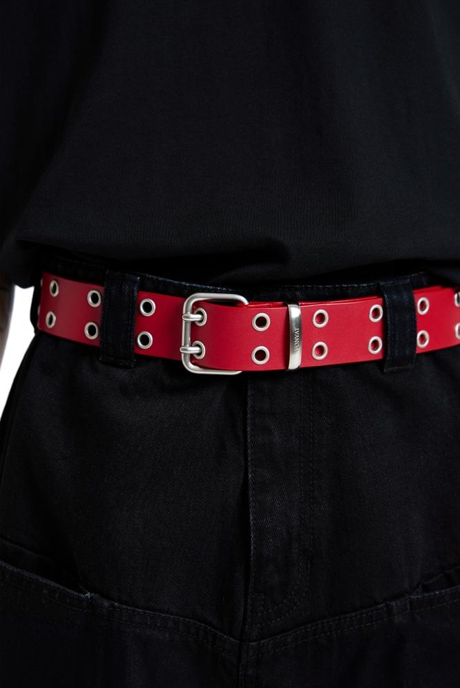 Half Eyelet Belt (Red)