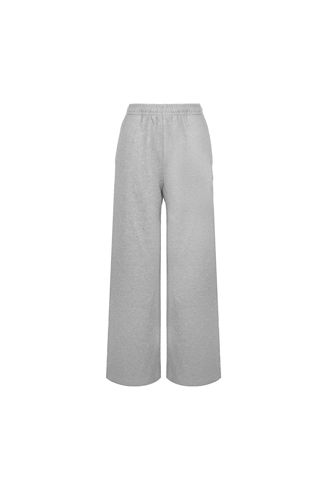 Grey Rhinestone Sweatpants - 38