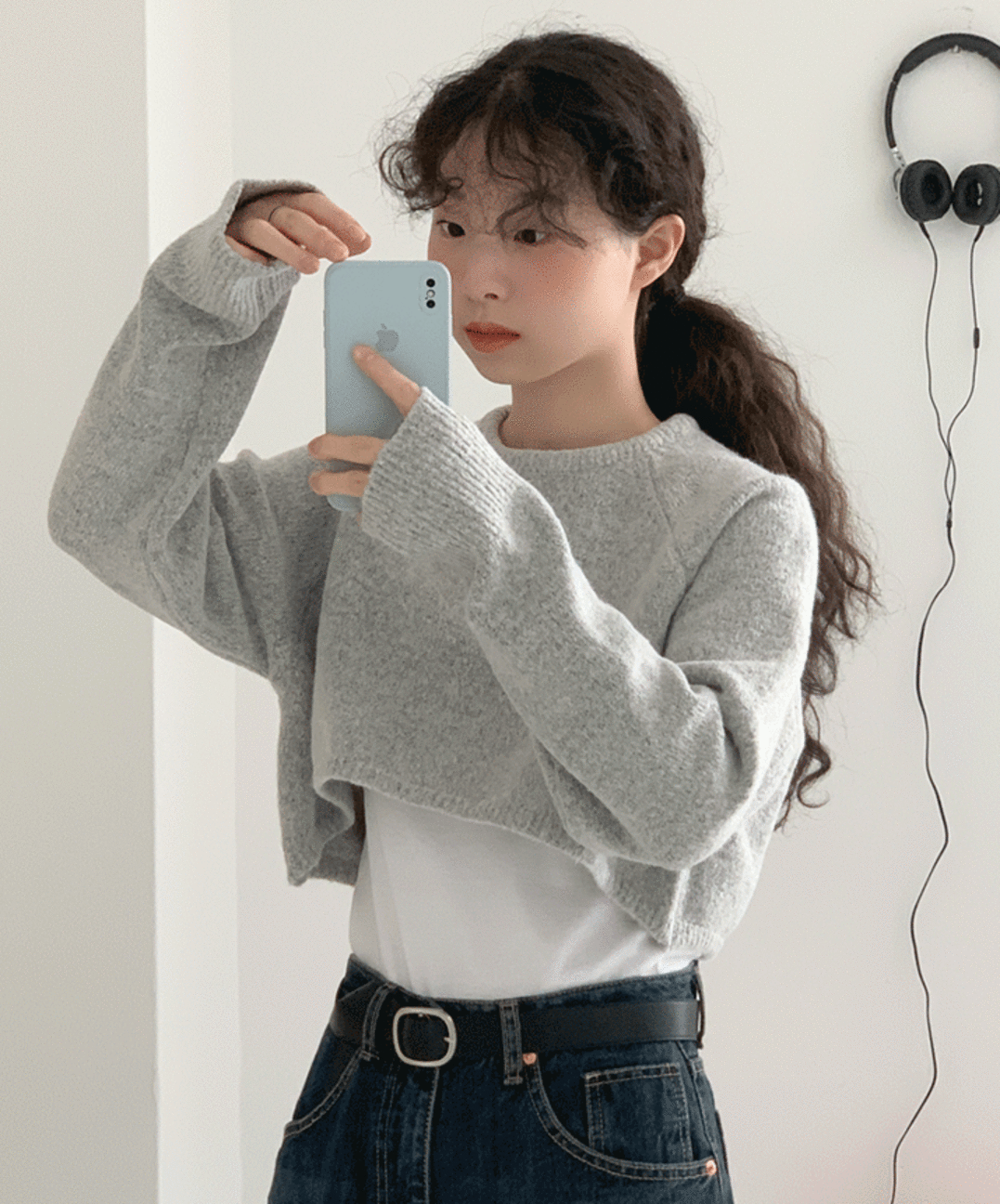 마할 크롭 워머 니트