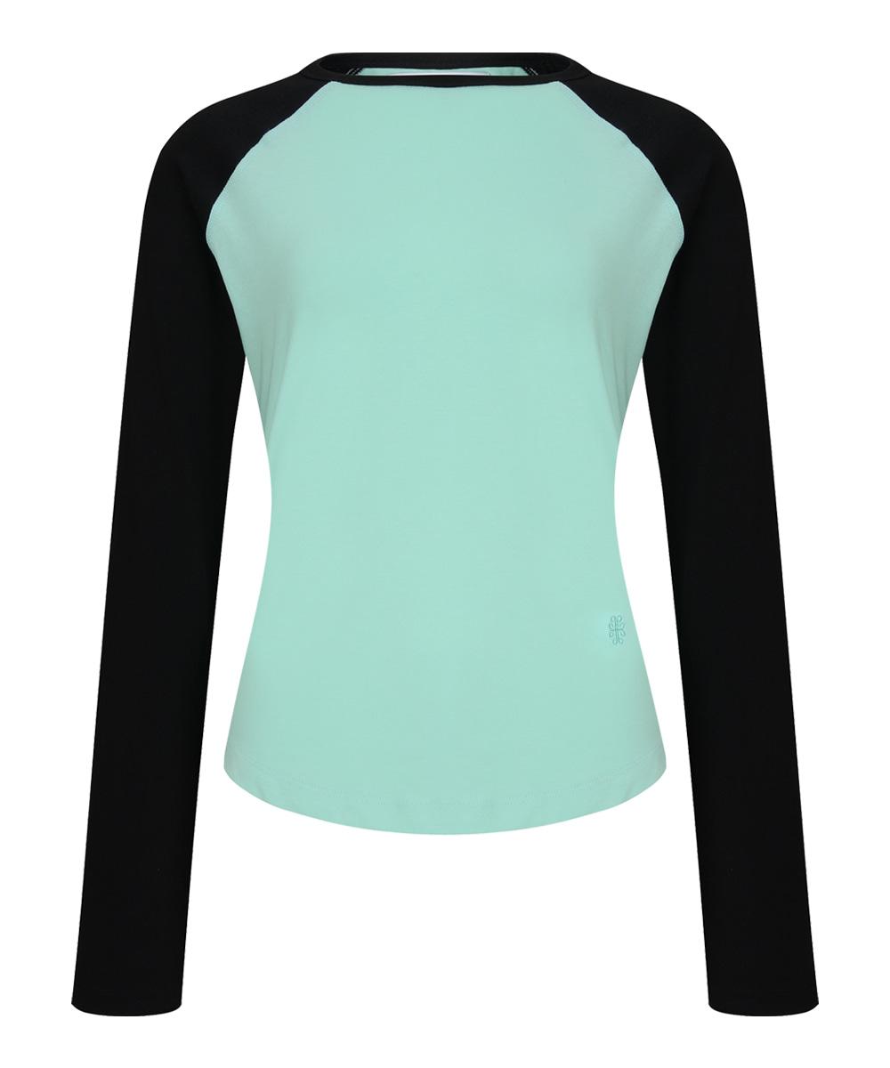 CONTRAST RAGLAN LONG SLEEVE TEE (MINT)
