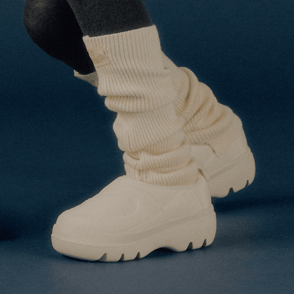 Fuzzy padding clog_Beige