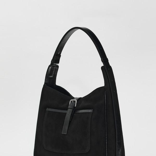 Marron bag large (Suede black)