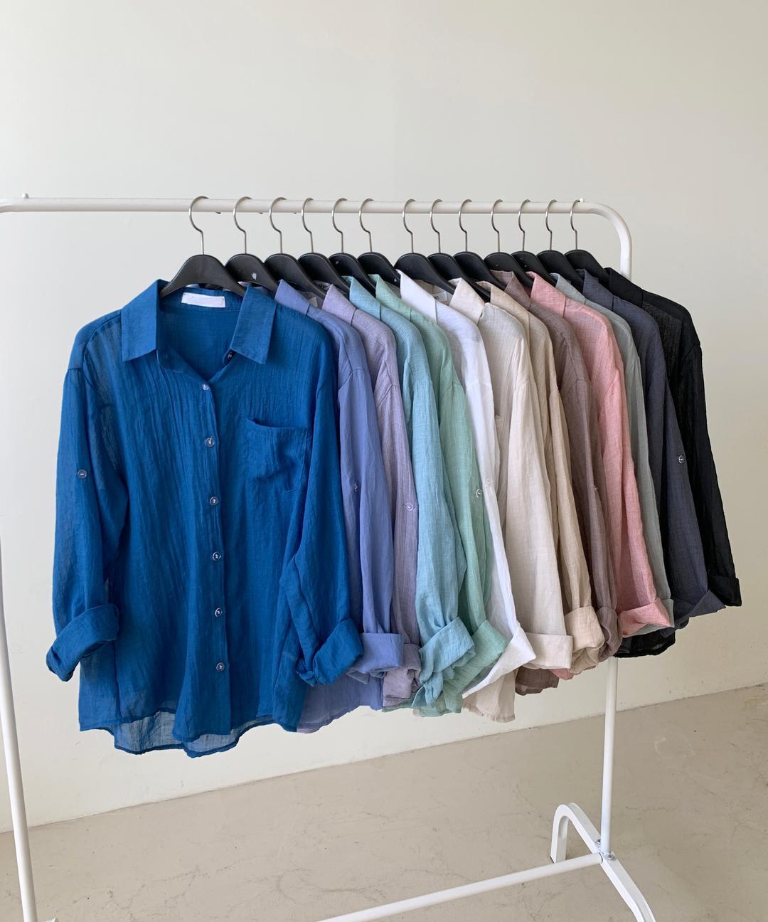 [무배] 썸머 장마철 거즈 남방 셔츠 13color