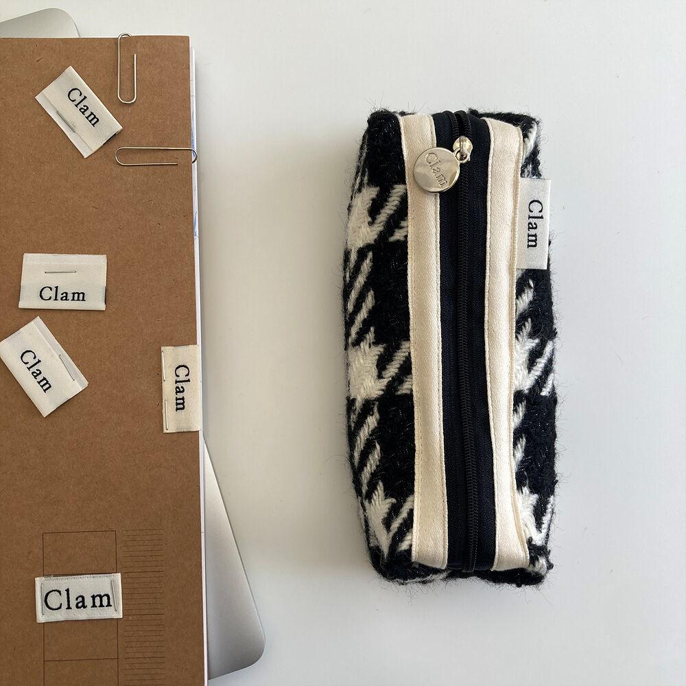 Clam round pencilcase _ Twinkle tweed