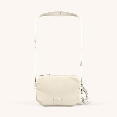 크로스바디백 & 울트라 와이드 랜야드 세트 - 화이트