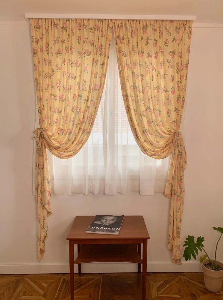 cream yellow floral fabric