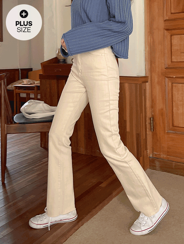 [플러스사이즈 25~34size] 매력넘치는 세미부츠컷 컷팅 팬츠