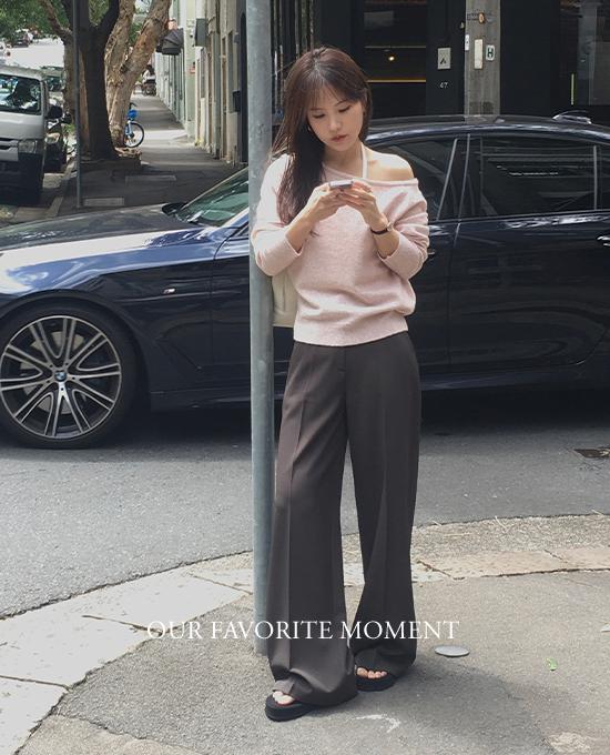 메리어라운드 [주문폭주🔥][ofm] 모브 와이드 슬랙스 (sl)