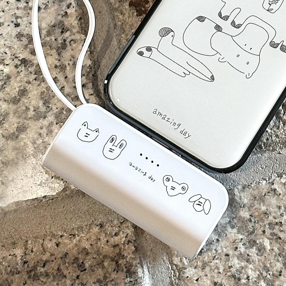 선글라스 패밀리 - 고양이 토끼 생쥐 개 도킹형 보조배터리 5000mAh