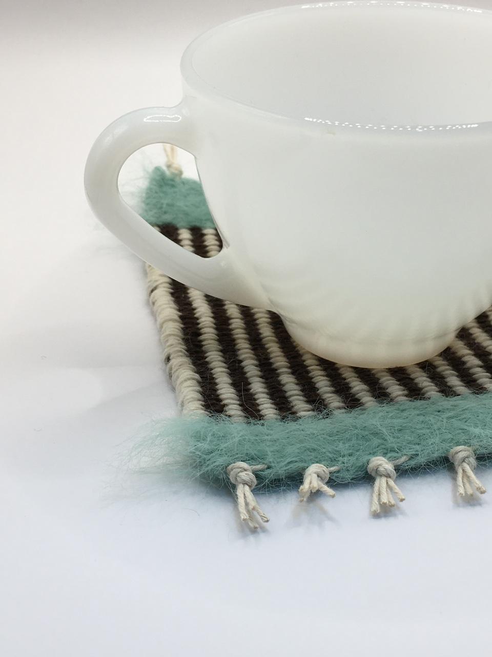 컵받침 위빙티코스터 컵받침대 홈카페 소품 패브릭 오브제 잔의 쉼터 나이트 크루징 33