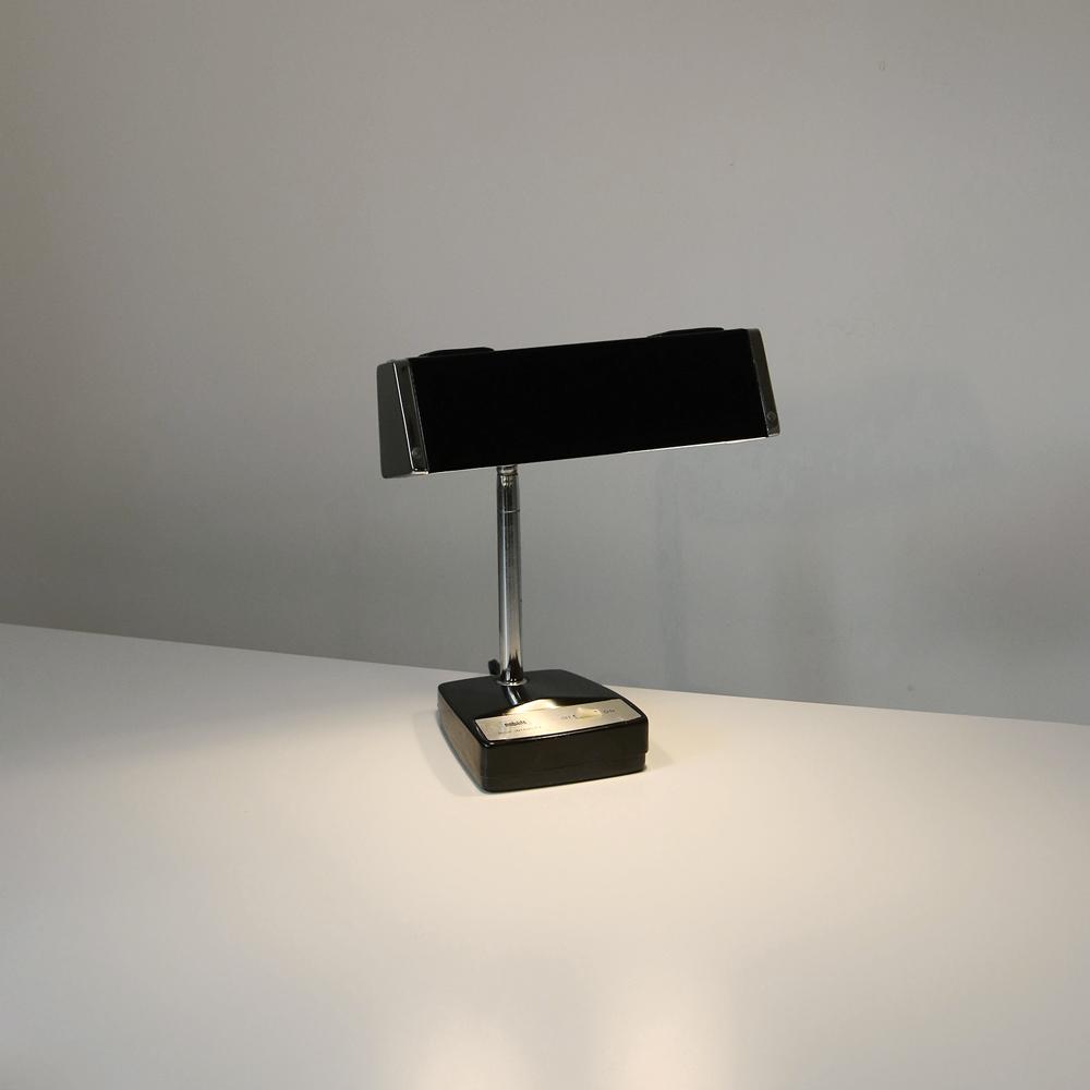 1960s Mobilite Black Double Light Metal Desk Lamp