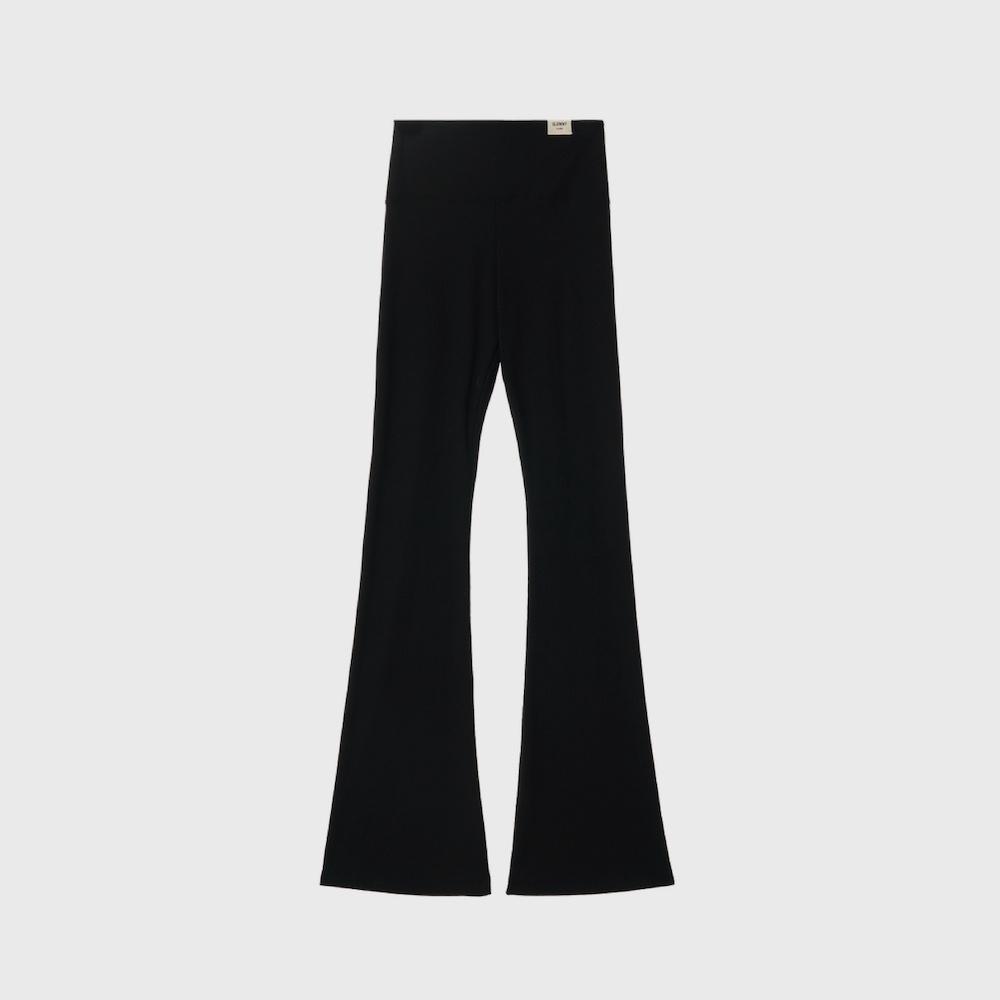 G CLASSIC RIB FLARE PANTS (BLACK)