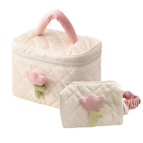 스토어91 여행용 벨벳 대용량 화장품 파우치 대형+미니 세트 - 여행가방/소품 | 쿠팡