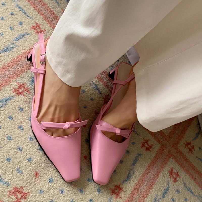 모노톡시 [RP3083] 에니아 리본 슬링백 펌프스4.5cm