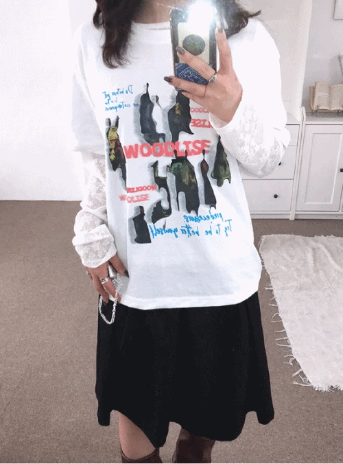 빈티지 우드반팔티