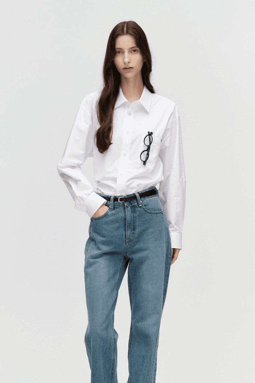 D-BUCKLE THIN LEATHER BELT BLACK