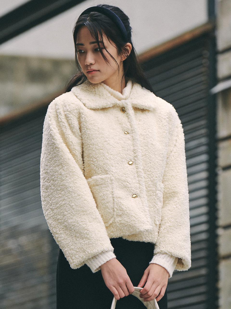 베이비 테디베어 코트_크림