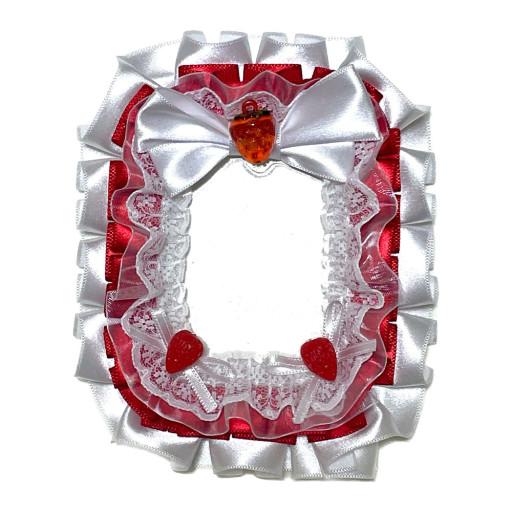 🍓딸기쇼트케이크 리본 레이스 포카 탑로더 탑꾸