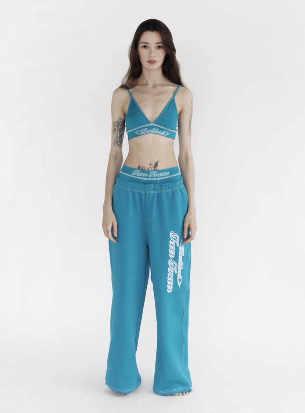 [at-pts22-090]FFB 헤비웨이트 수퍼 와이드 2 way 조거 - 터쿼이즈