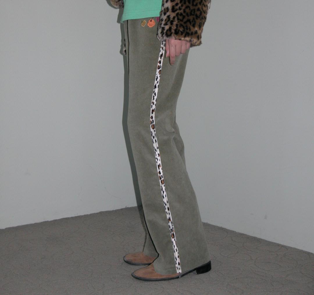Leopard Corduroy Pants, Khaki