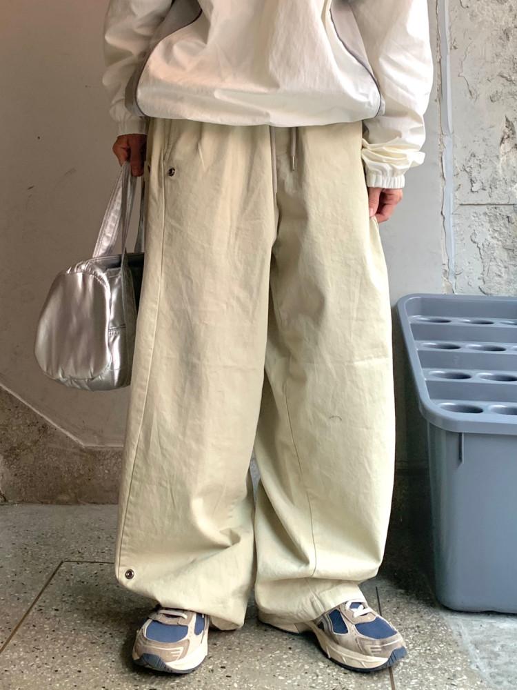 [남녀공용] 베니 비조 스냅 와이드 코튼팬츠 /3color : 어텀다이얼