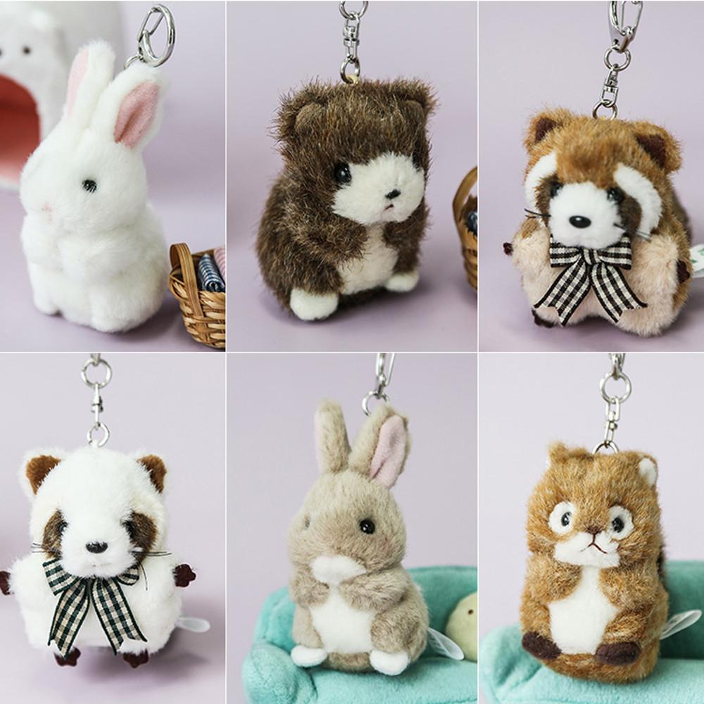 타케노코 베이직 강아지 토끼 해달 등 동물 인형 키링 열쇠고리 가방고리 10cm
