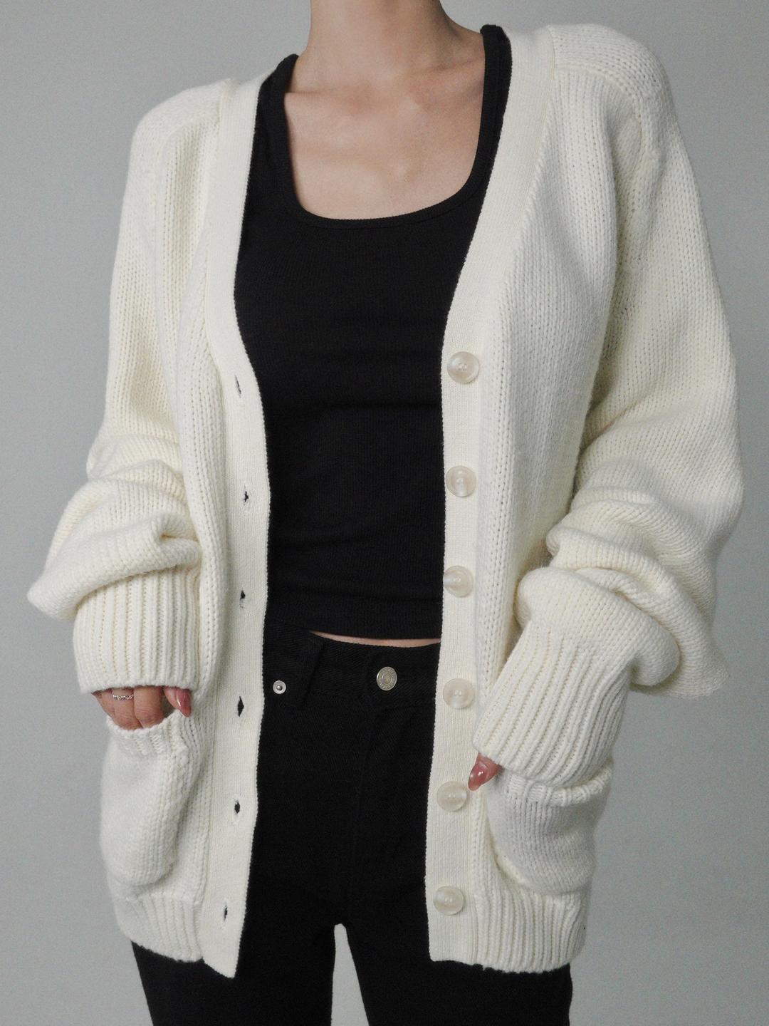 Overfit Lambswool Cardi