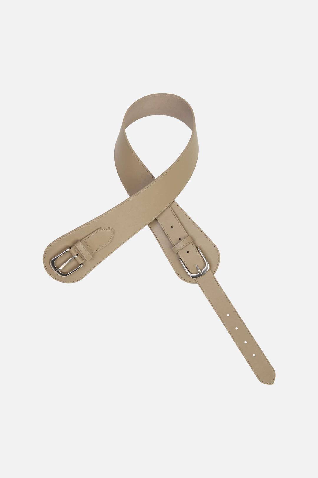 BUCKLE CURVE BELT / KHAKI