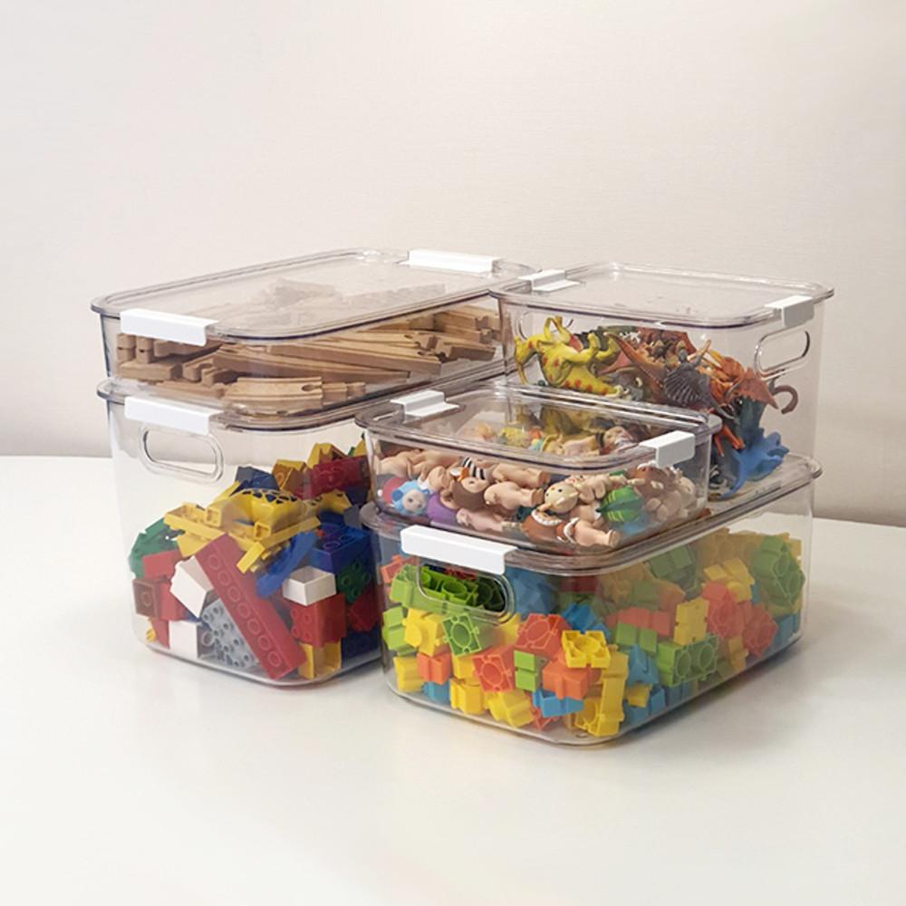 화이트락 투명 수납함 뚜껑형 오픈형 정리함 리빙박스 펜트리 장난감 레고 옷