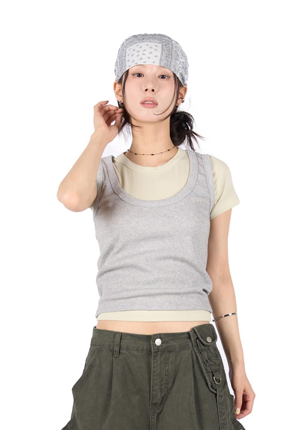 릿킴 SCOOP RIBBED SLEEVELESS