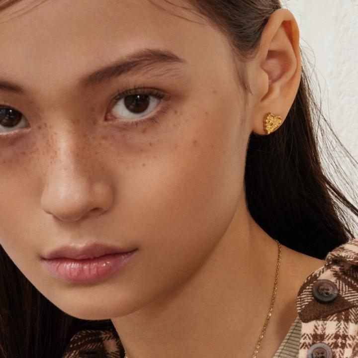 로맨스 빈티지 하트 실버 귀걸이