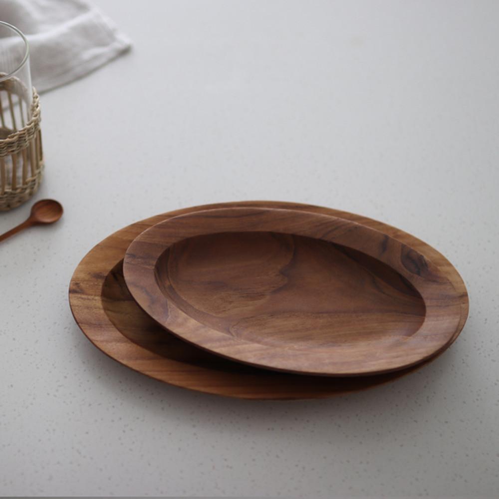 티크우드 타원 접시 (3size)
