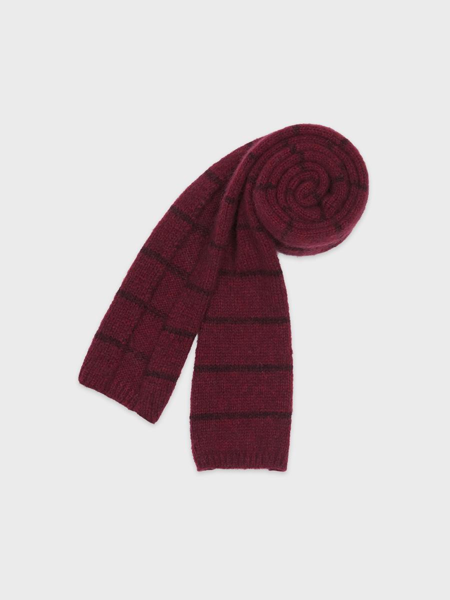 BABY ALPACA STRIPE MUFFLER_Red
