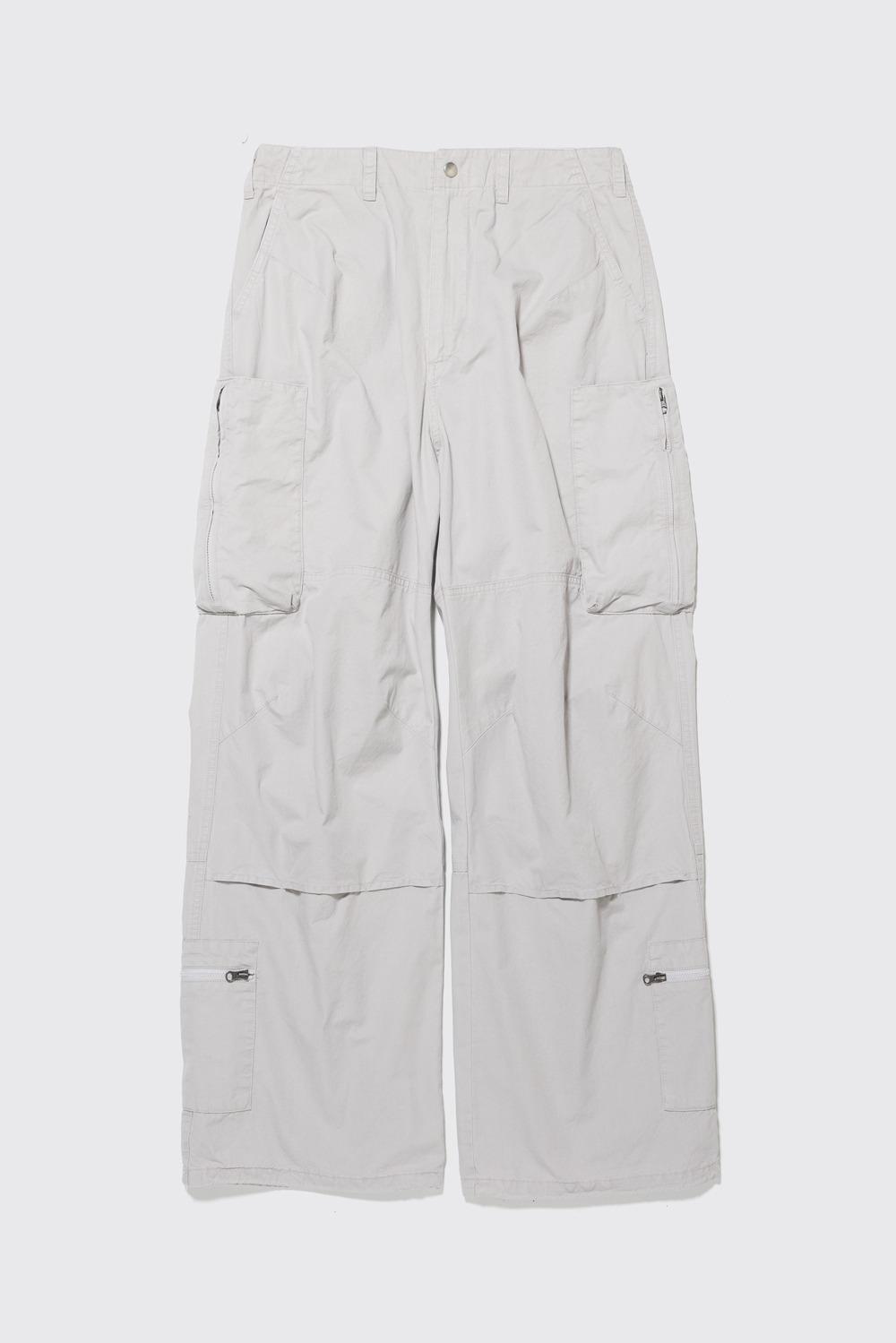Zip Cargo Pants Faded Light Grey
