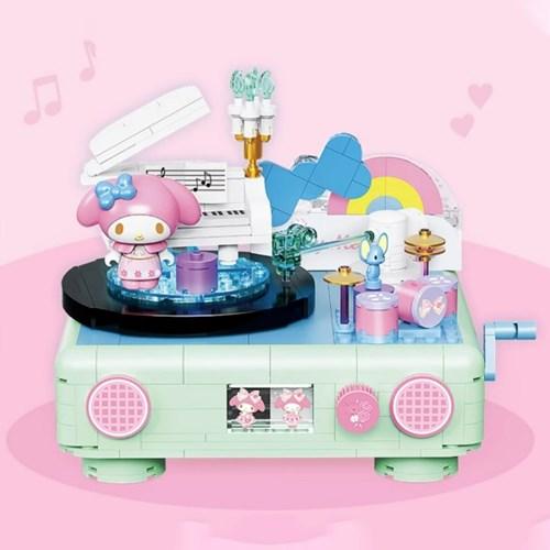 산리오 마이멜로디 레트로 턴테이블 음악 테이프 블록 만들기