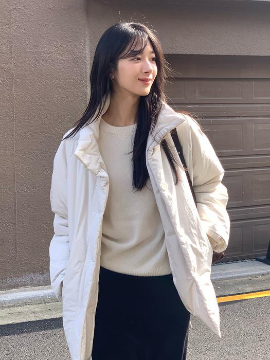 [단독] High neck half padding coat (ivory)