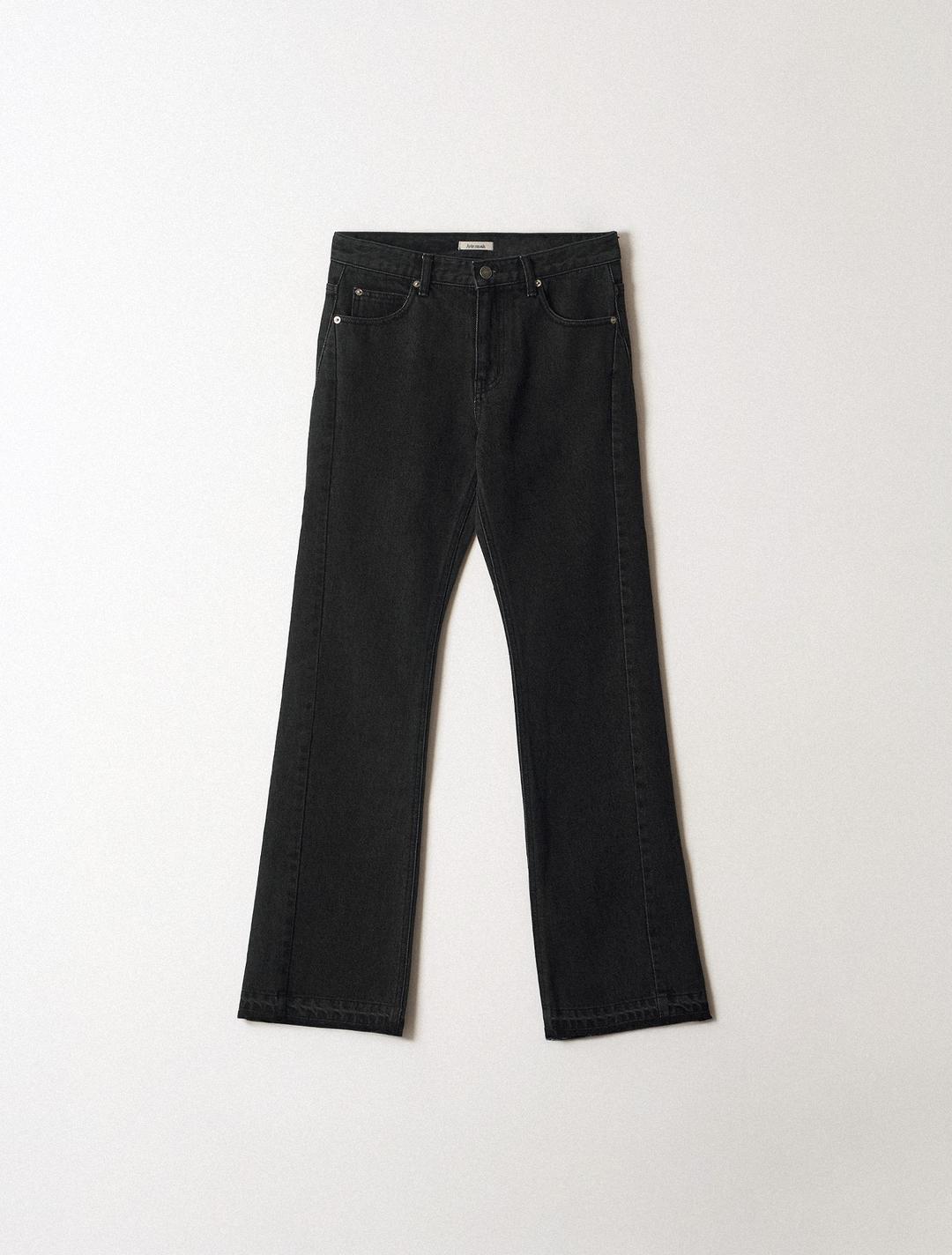 로우 엣지 패널 부츠컷 진 (블랙)