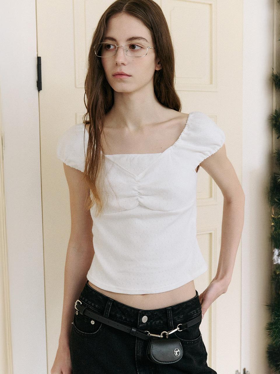 PUFF CAP SLEEVE T-SHIRT WHITE