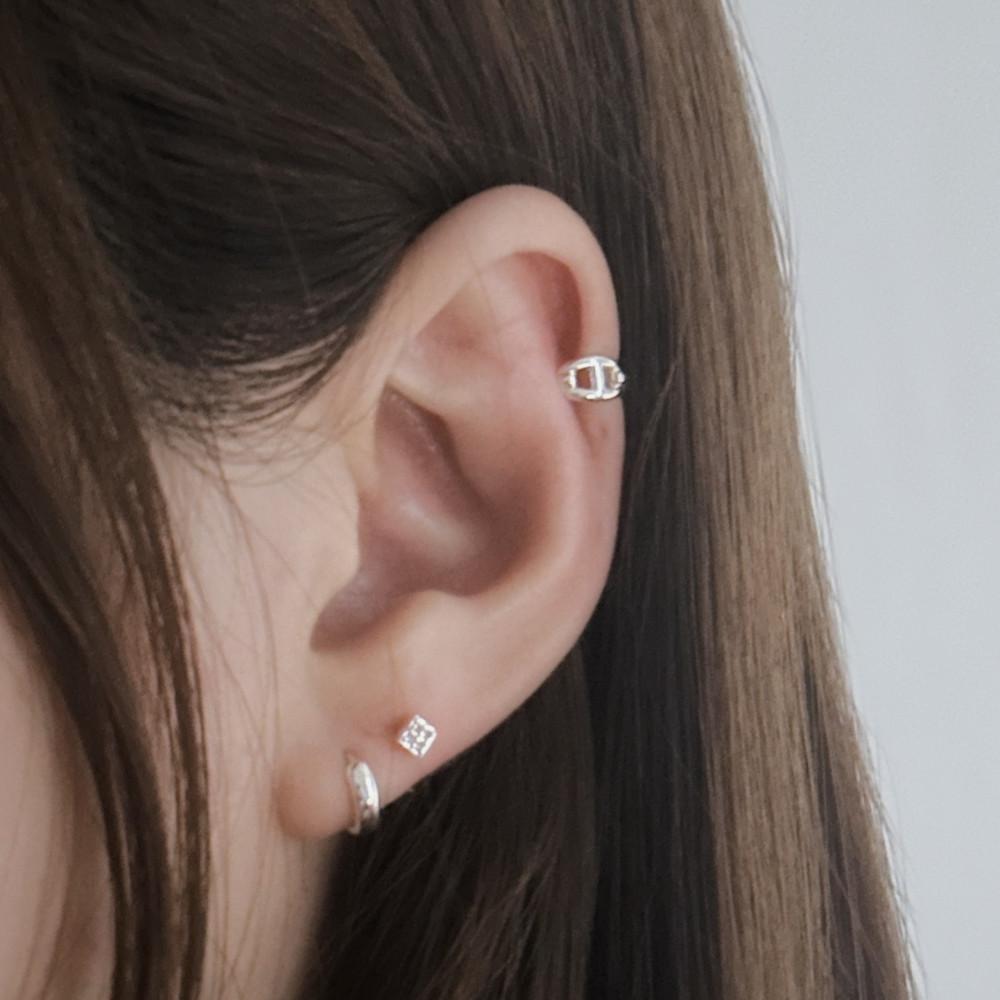 [데이엔더/실버925] 에센셜 원터치 귀걸이 미니멀 링 귀걸이 2컬러
