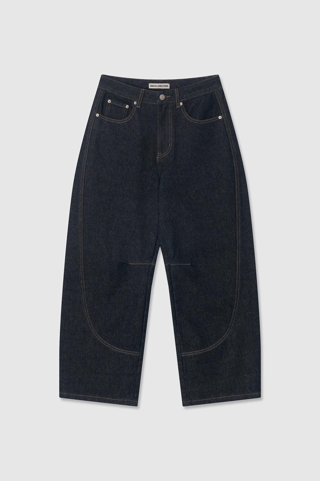 (W) Vogue Curved Denim Pants (Raw)