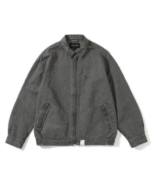 Linen Cotton Zip Jacket Charcoal