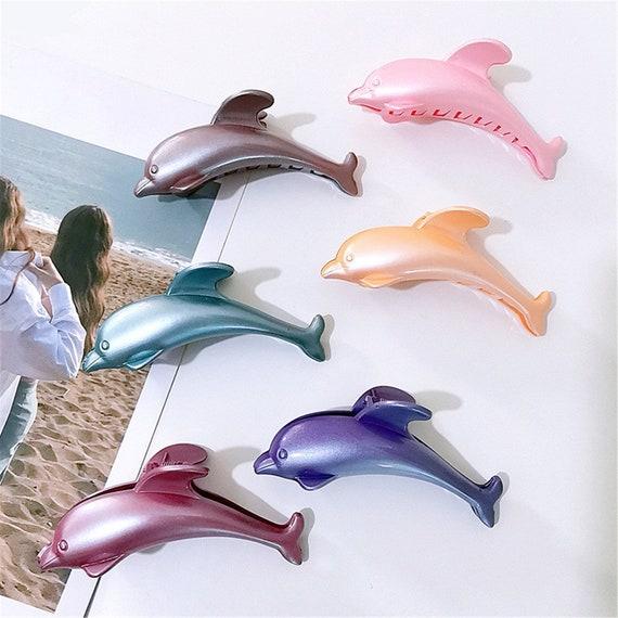 Cute Vintage Dolphin Hair Clip, Creative Hair Accessory For Women,Cartoon Acrylic Large Dolphin Glossy Paint Hair Clip,Hair Decoration,Gift
