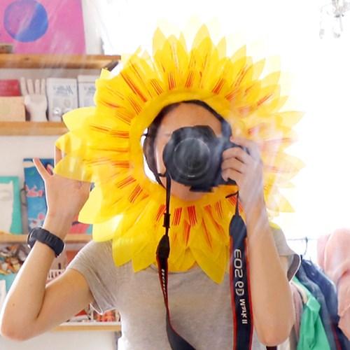 해바라기 가면 모자 45cm (여성/ 아동용)_(301828021)