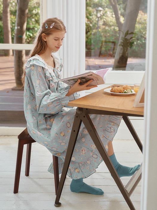 포멜로 긴팔 원피스 베이비블루 (40수)