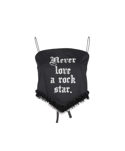 BLACK ROCKSTAR LACE SCARF TOP
