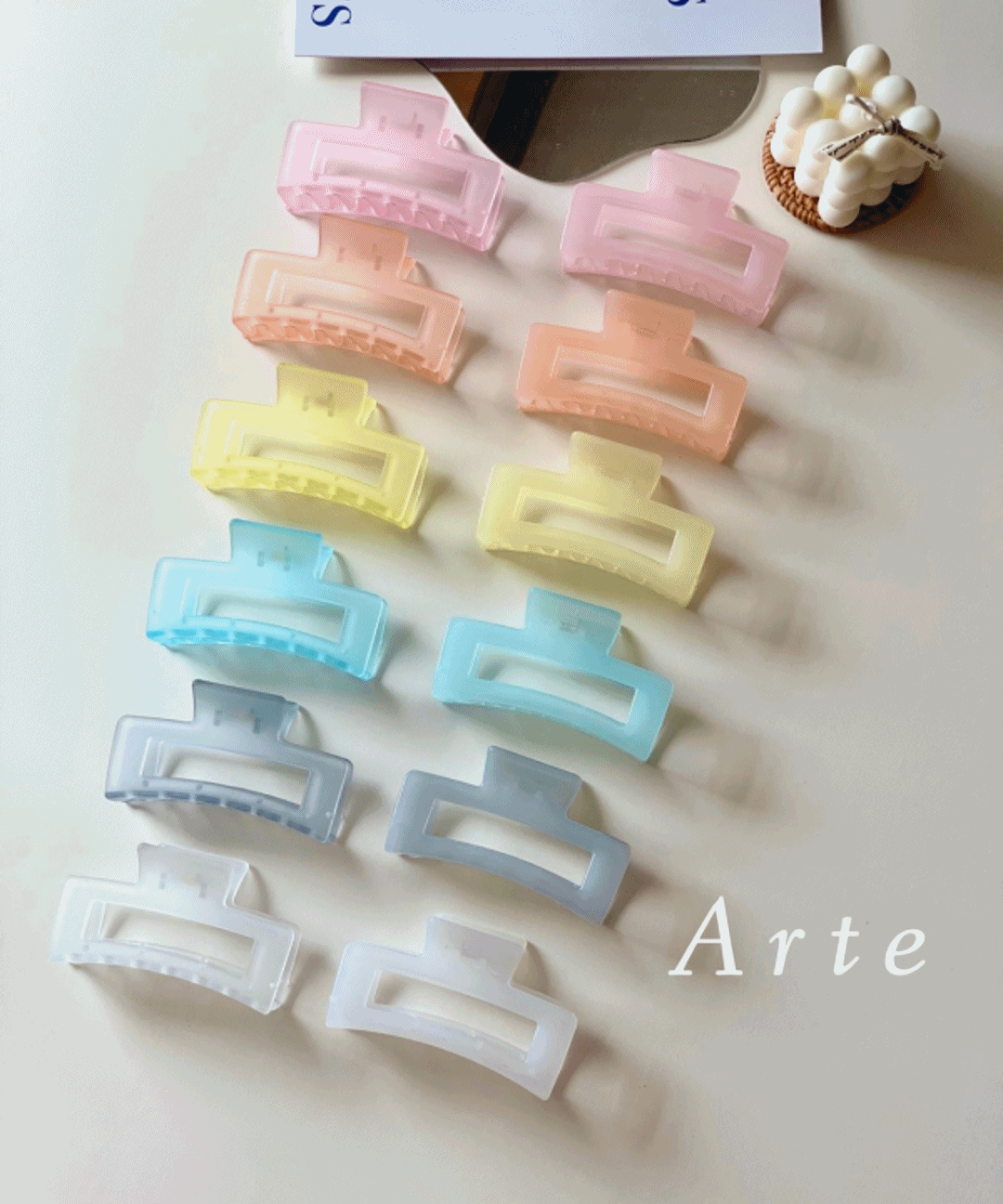 올림머리 무광 유광 사각 10cm 왕 젤리 헤어집게핀 큰 악세사리 집게삔 자동핀