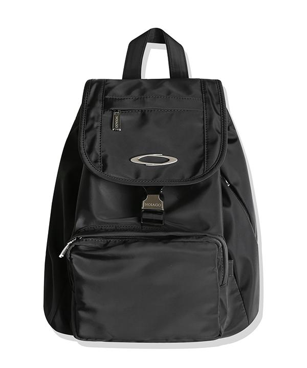 ●NOIAGO● Nylon Flip Backpack Black NOI1383 노이아고 NOI1383 나일론 플립 백팩 (블랙) - 위시버킷