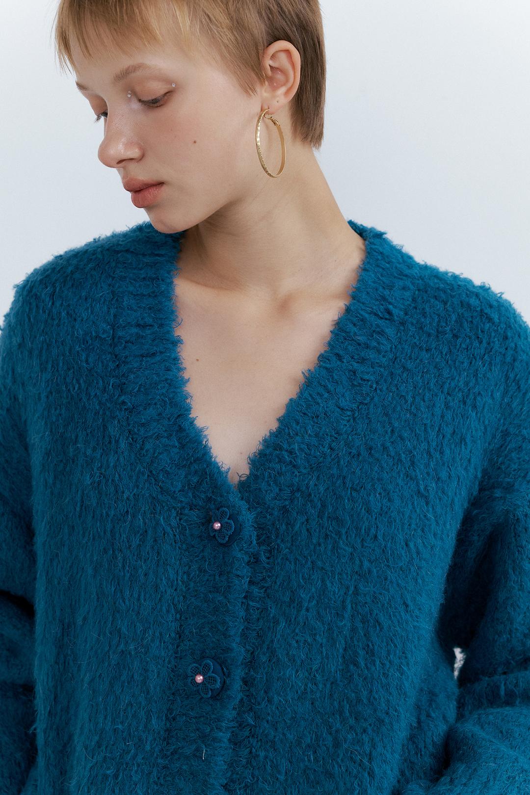 Storybook Cardigan_Plain Teal Green