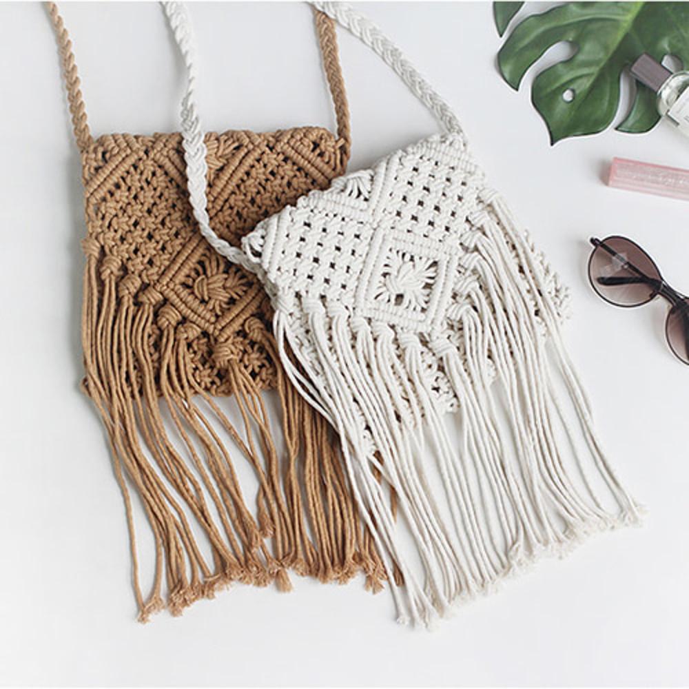 마크라메 미니 숄더백